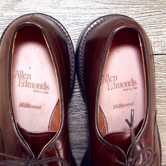 * NIB * $395 Allen Edmonds HILLCREST Derby 8 D Brown * add $15 new Cedar Trees main image 11